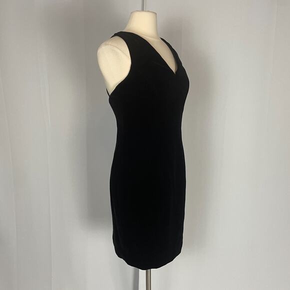 Vintage Cocktail Dress Size 10 Black Velvet Short Mini Strappy Party 90s Y2K - Picture 4 of 16